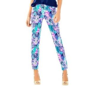 Lilly Pulitzer Metallic Kelly Skinny Pants Quill Out Stretch